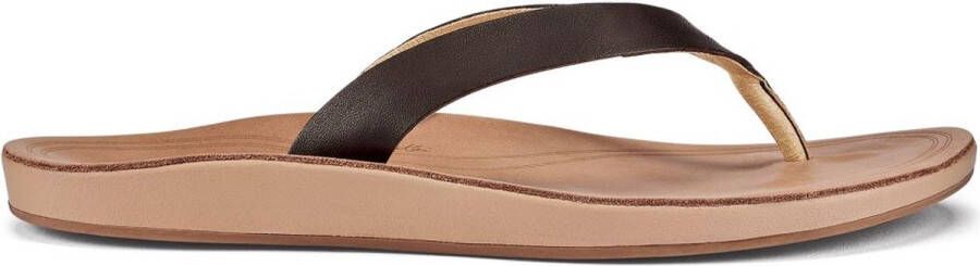 Olukai Nonohe Dames Slipper Dark Java Golden Sand
