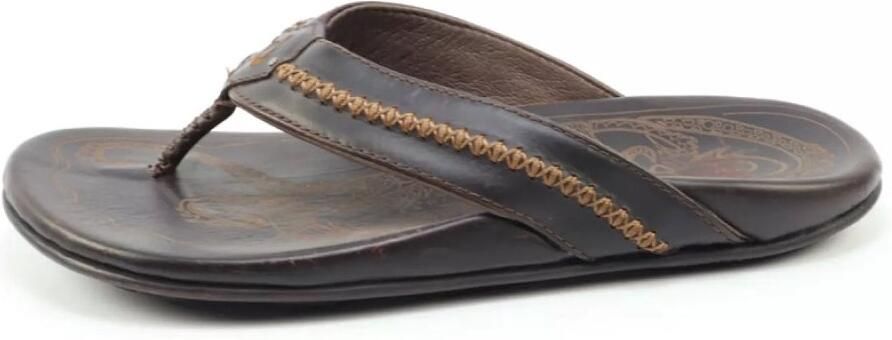 Olukai Mea Ola Dark Java slipper