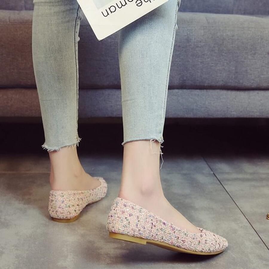 OmGoods Ballet Flats Dailygoody Dames Schoenen Roze Slip on