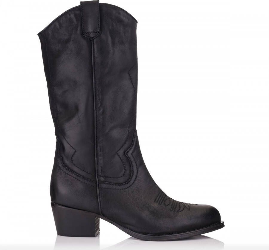 OMNIO dulce cowboy laarzen zwart nubuck leer