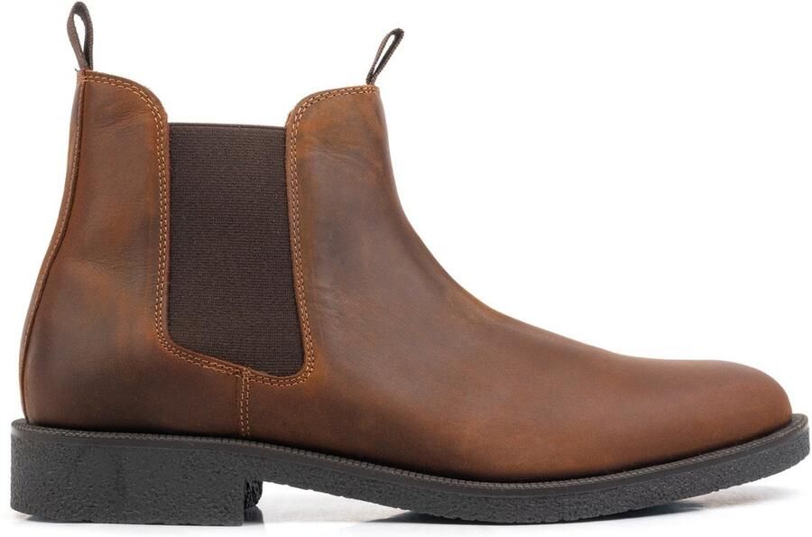 OMNIO auton chelsea boots heren tan waxed nubuck leer