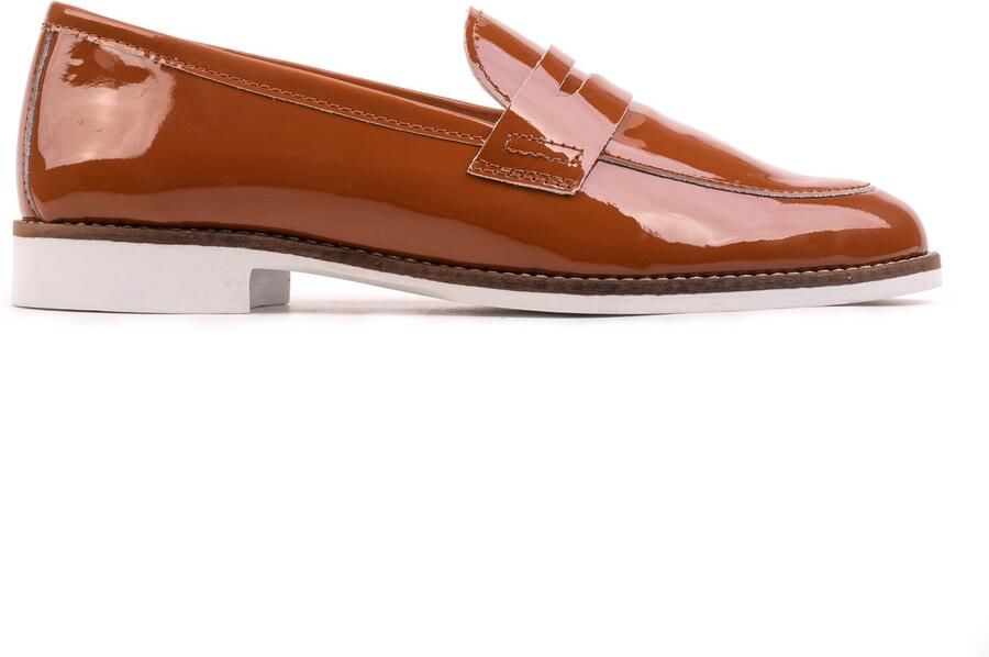 OMNIO code loafers dames cognac patent leer