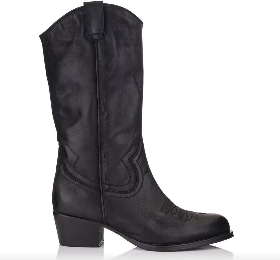 OMNIO dulce cowboy laarzen zwart nubuck leer
