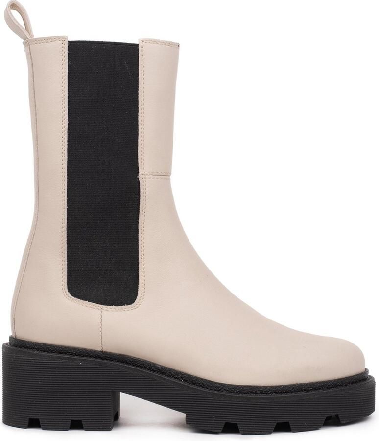 OMNIO Hinson sobra hoge chelsea boots dames beige leer