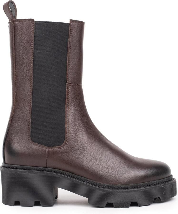 OMNIO Hinson sobra hoge chelsea boots dames bruin leer