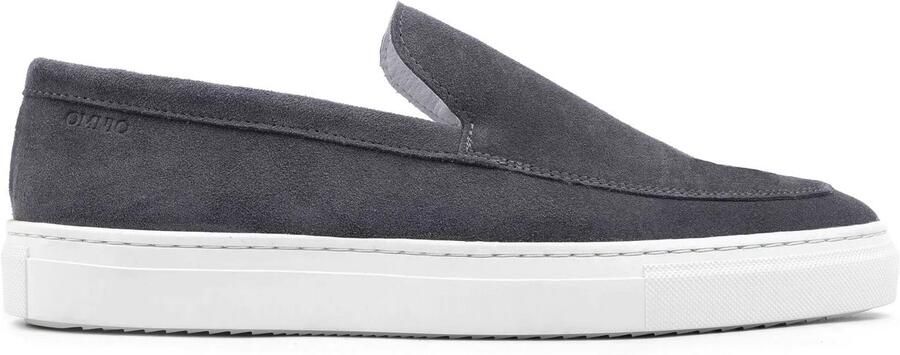 OMNIO malton plain loafers heren grijs suède