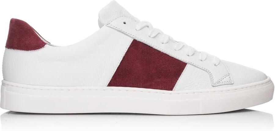 OMNIO velo val sneakers heren wit leer rood suède