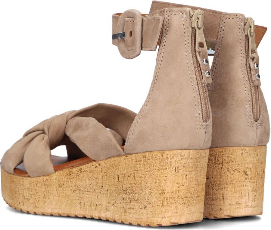 Bruin Tinten 722028 Sandalen Met Sleehak Dames Taupe - Foto 2
