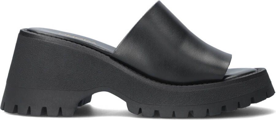 Omoda Zwarte leren chunky hak sandaal - Foto 2