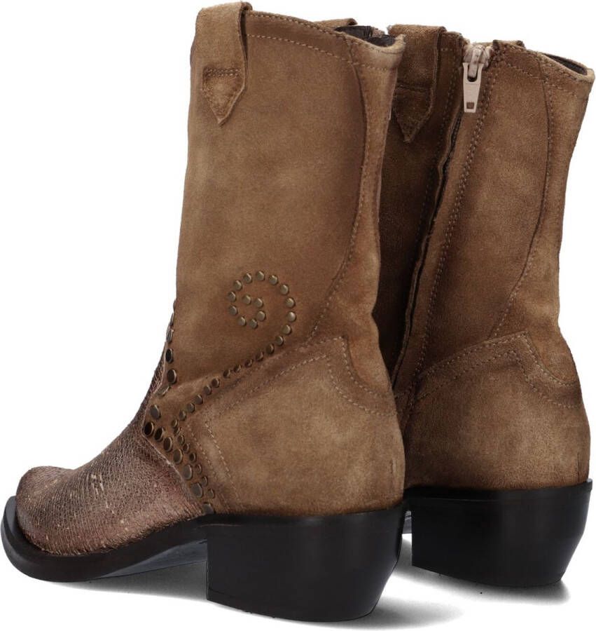 Omoda D268 Enkellaarsjes Enkelboots met rits Dames Bruin
