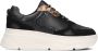 Omoda Jana Sneakers Dames Leren Sneaker Zwart - Thumbnail 2