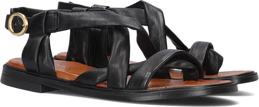 Omoda Zwarte Comfort Sandalen met Gewatteerde Bandjes