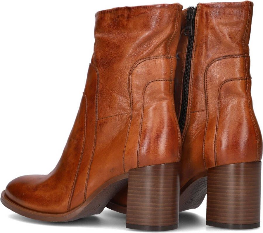 Omoda Nitro Enkellaarsjes Enkelboots met rits Dames Cognac