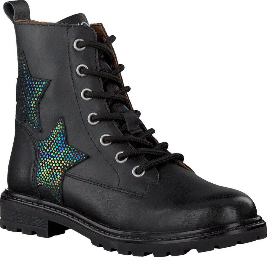 Omoda Om120780 Veterboots Laarzen Met Veters Meisjes Zwart
