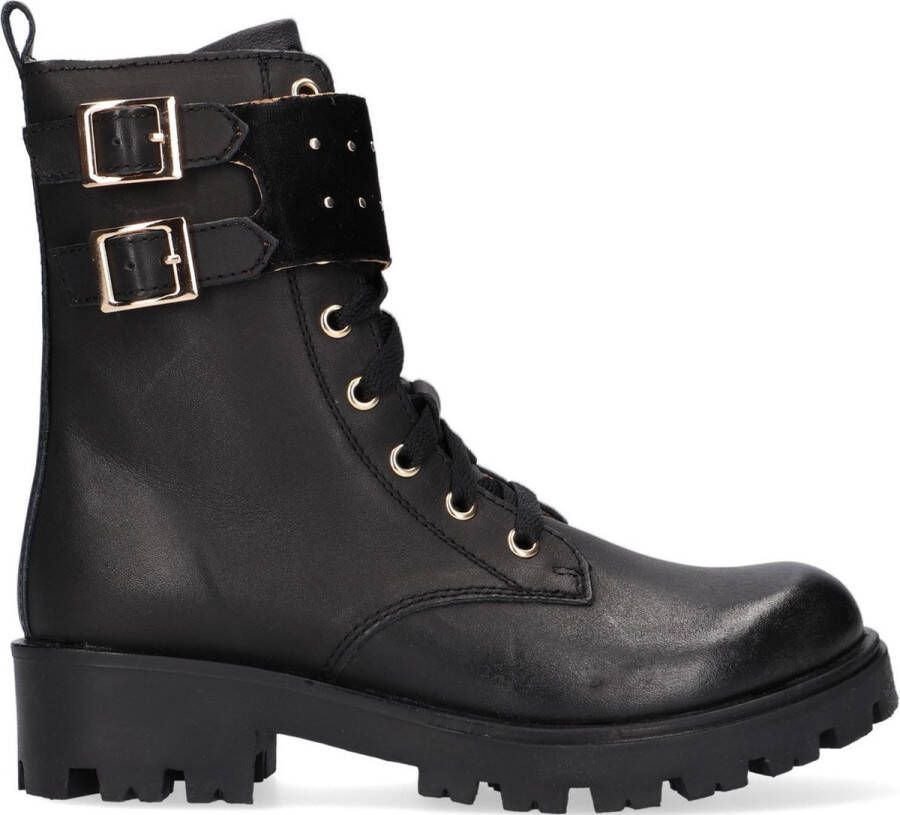 Omoda Om121793 Veterboots Laarzen Met Veters Meisjes Zwart