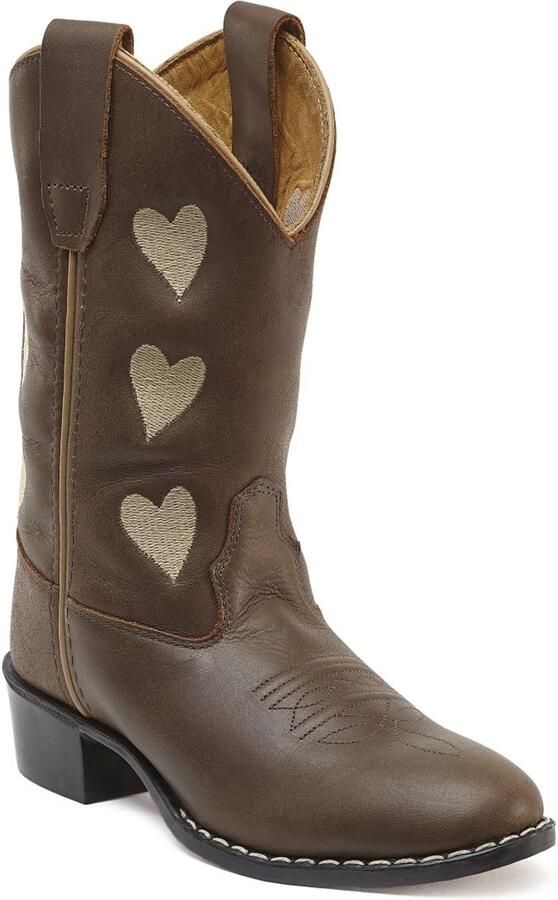 Omoda Bootstock Hearts Mocca Cowboylaarzen Tieners Bruin Leer - Foto 3