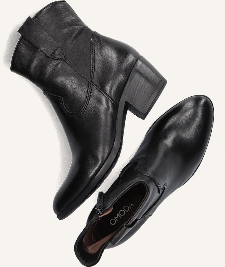 Omoda Dallas Enkellaarsjes Enkelboots met rits Dames Zwart - Foto 3