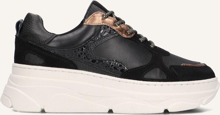 Omoda Jana Sneakers Dames Leren Sneaker Zwart