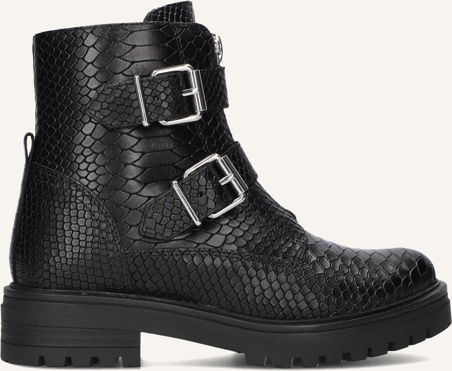 Omoda Zwarte Biker Boots met Slangenprint - Foto 2