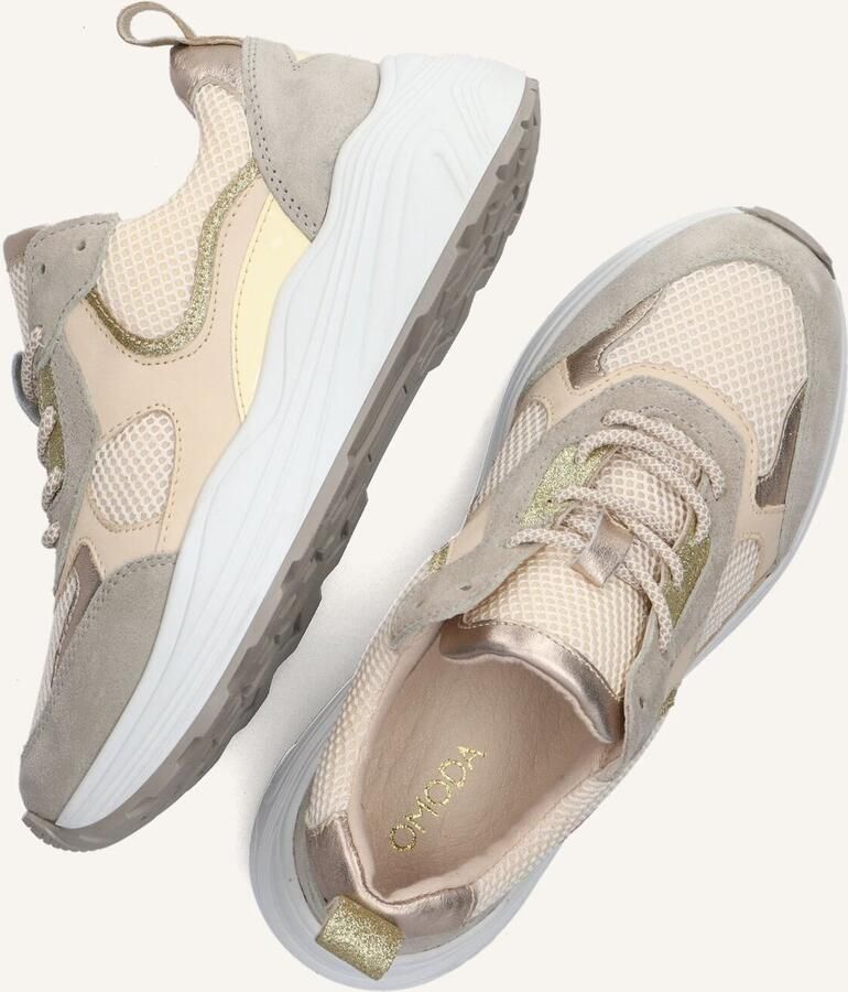 Bruin Tinten Triangle Lage sneakers Leren Sneaker Dames Beige - Foto 2