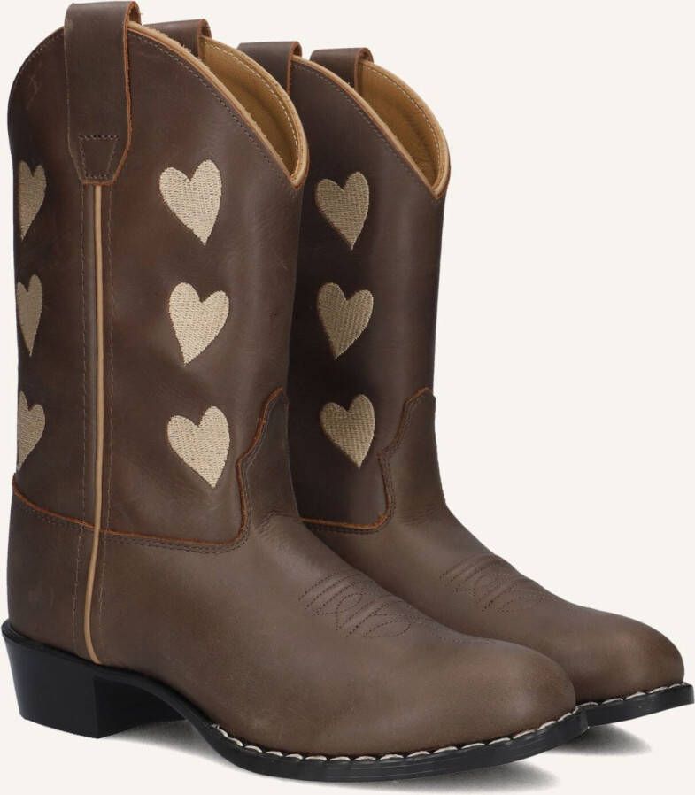 Omoda Sea Heart Laarzen Leer Meisjes Bruin