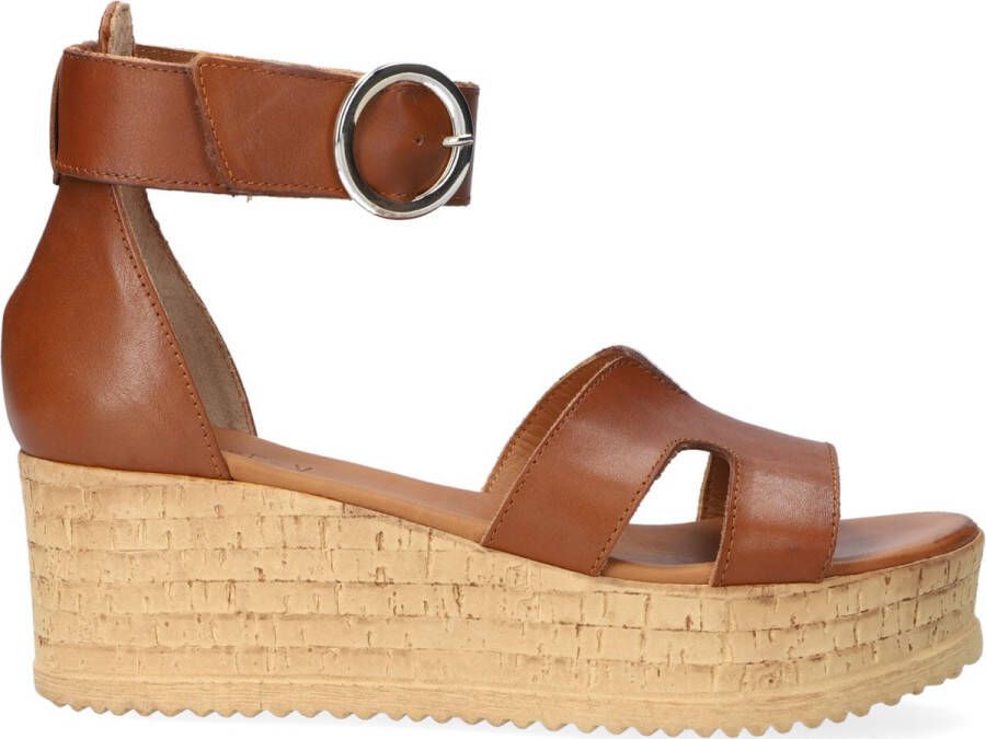 Notre-V Z3867 Sandalen Dames Cognac - Schoenen.nl