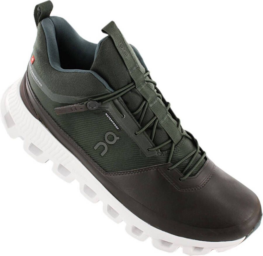 ON Running Cloud Hi Waterproof Heren Wandelschoenen Trekking Outdoor Schoenen Bruin-Groen - Foto 2