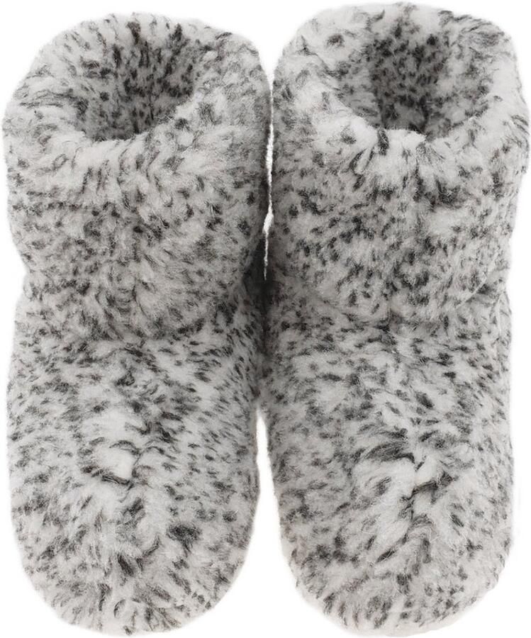 Oncedoce Wollen Sloffen Winter Pantoffels 100% ECHT Lamswol en Leer Leren Zooltjes Handgemaakte Slofjes Kleur Grijs Gemêleerd - Foto 3