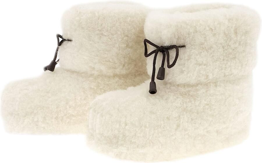 Oncedoce Wollen Sloffen Winter Pantoffels 100% ECHT Lamswol en Leer -- Leren Zooltjes Handgemaakte Slofjes Kleur Crème - Foto 6