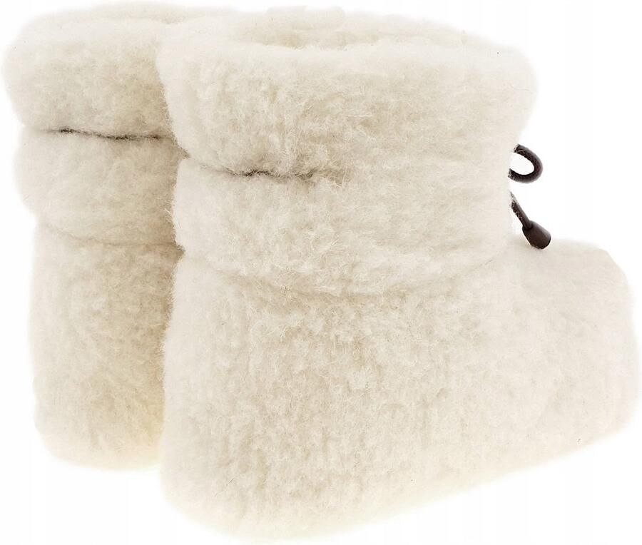 Oncedoce Wollen Sloffen Winter Pantoffels 100% ECHT Lamswol en Leer -- Leren Zooltjes Handgemaakte Slofjes Kleur Crème - Foto 3