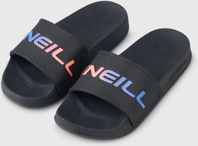 O'Neill badslipper Logo Slides Kids Zwart Blauw Rood