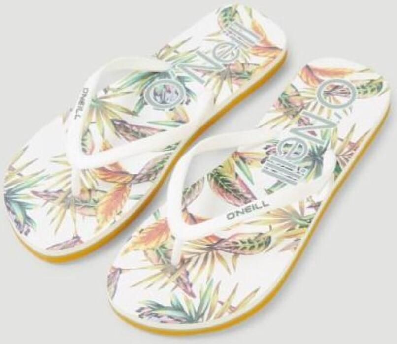 O'Neill Profile Graphic Sandals teenslippers met bloemenprint wit