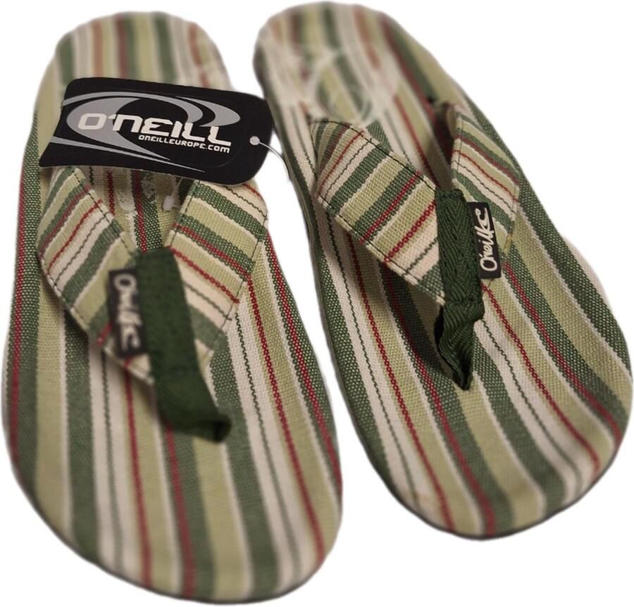 O'Neill -ZEN SLIPPER-STRIPED GREEN-CANVAS