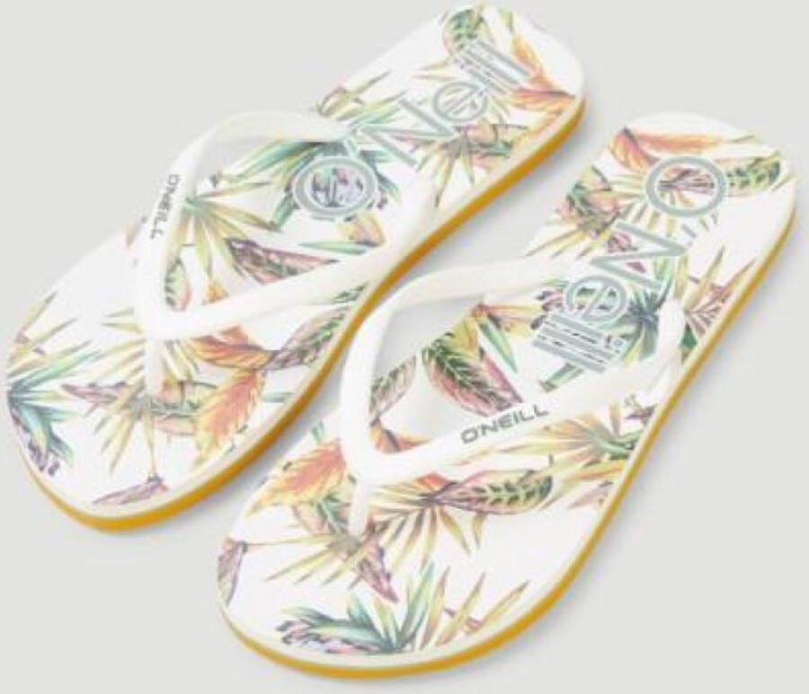 O'Neill Profile Graphic Sandals teenslippers met bloemenprint wit