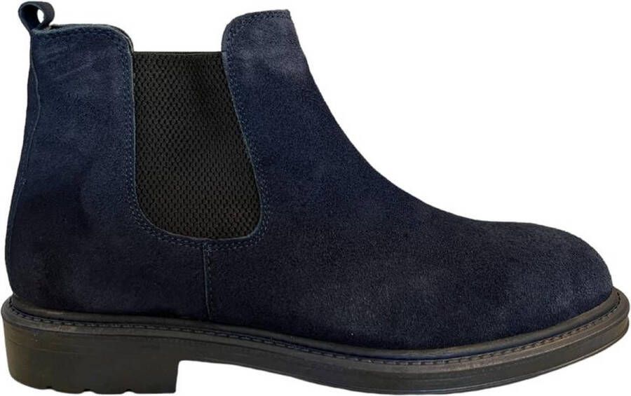 Online Express Heren Chelsea Boots Suède Leer Comfort Enkellaars Elastische Instap Casual & Nette Herenschoenen Heren schoenen Mannen laarzen 542 Navy