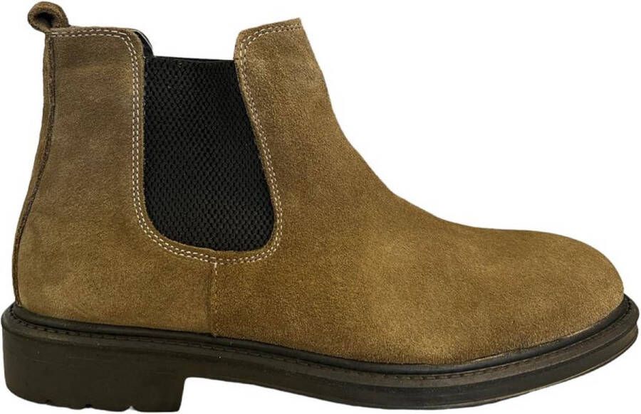 Online Express Chelsea Boots- Enkellaars- Heren schoenen- Mannen laarzen 541- Suède leer- Camel - Foto 1