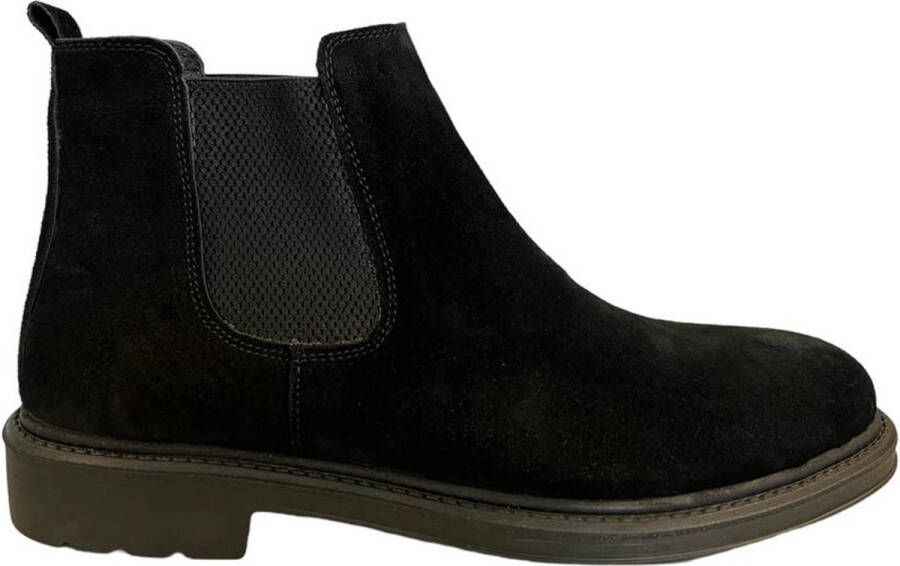 Online Express Chelsea Boots- Enkellaars- Heren schoenen- Mannen laarzen 542- Suède leer- Zwart - Foto 1
