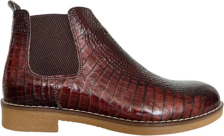 Online Express Leren schoenen- Heren Laarzen- Chelsea boots- Heren schoenen- Exclusief Stoere Mannen laarzen- Enkellaarsje 502- Leather- Bruin