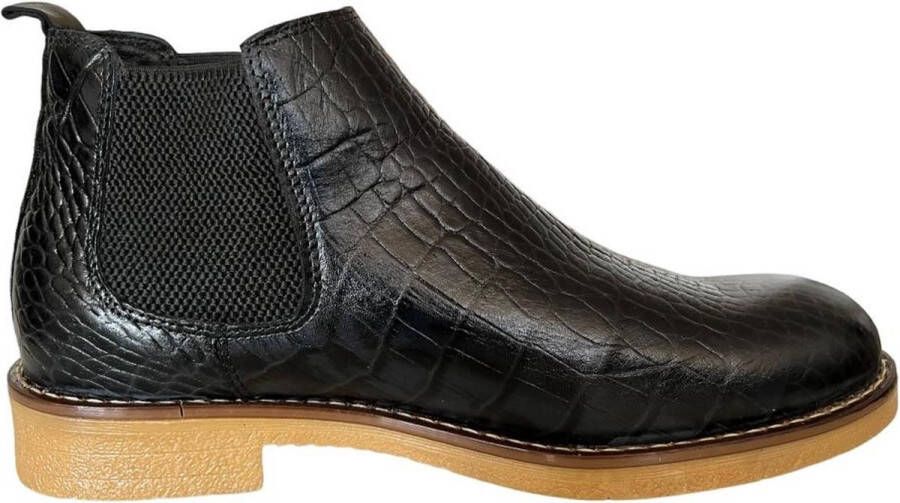 Online Express Leren schoenen- Heren Laarzen- Chelsea boots- Heren schoenen- Exclusief Stoere Mannen laarzen- Enkellaarsje 506- Leather- Zwart