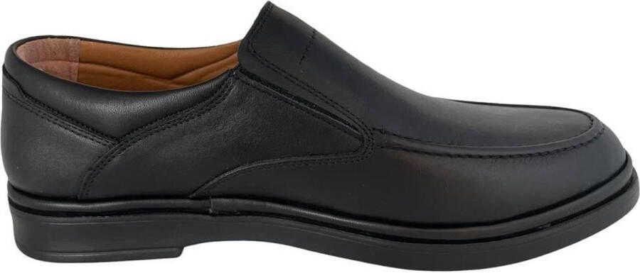 Heren instapper- Nette Schoenen voor Mannen- Comfort schoen met lichte zool Leren Instapschoenen voor heren-Comfortabele Moccasins 3734- Zwart - Foto 2
