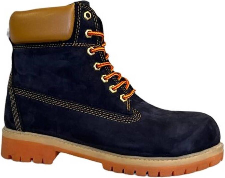 Online Express Heren Laarzen- Mannen Boots- Heren 6 Inch Boots- Stoere Nubuck Werkboots met Antislip Zool- Winterboots- Mannen Schoenen- Winterlaarzen heren- Stevige Winterschoenen- Nubuck Leer- Blauw