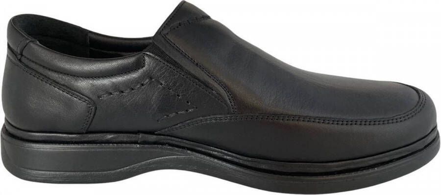 Online Express Nette instappr- Heren schoenen- Heren instapper- Comfort schoenen voor mannen 21360- Leather- Zwart