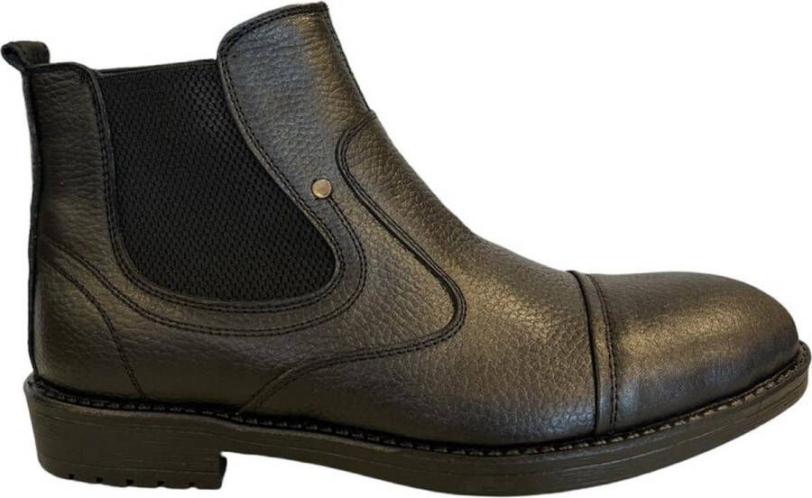 Online Express Herenschoenen- Chelsea Boots- Halfhoge leren Schoenen- Enkellaarzen 1001- Leather- Zwart