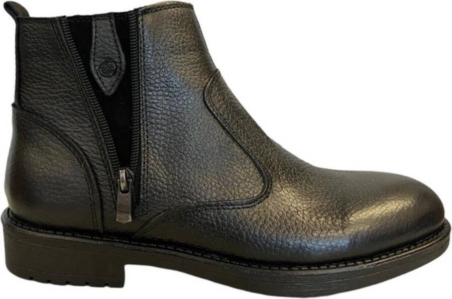 Online Express Herenschoenen- Chelsea Boots- Halfhoge leren Schoenen- Enkellaarzen 1002- Leather- Zwart - Foto 1