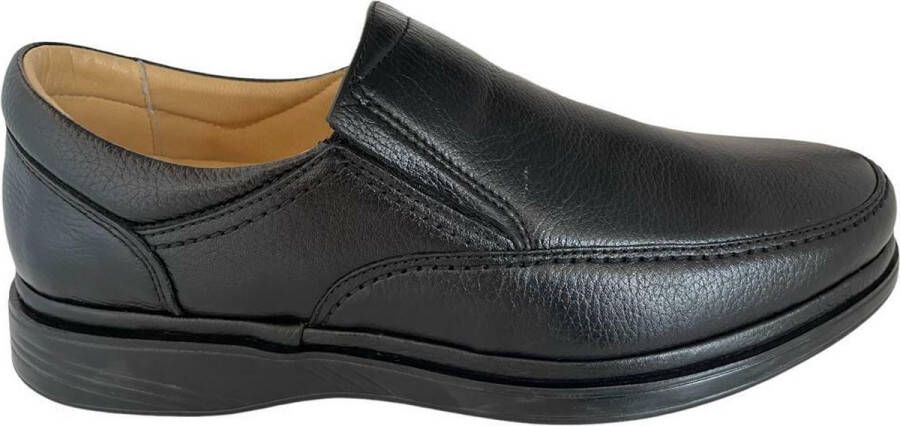 Online Express Heren Instapper Echt Leer Comfort Schoenen Nette Heren Schoenen Klassieke Business Schoen- Heren Comfort schoenen 216- Zwart