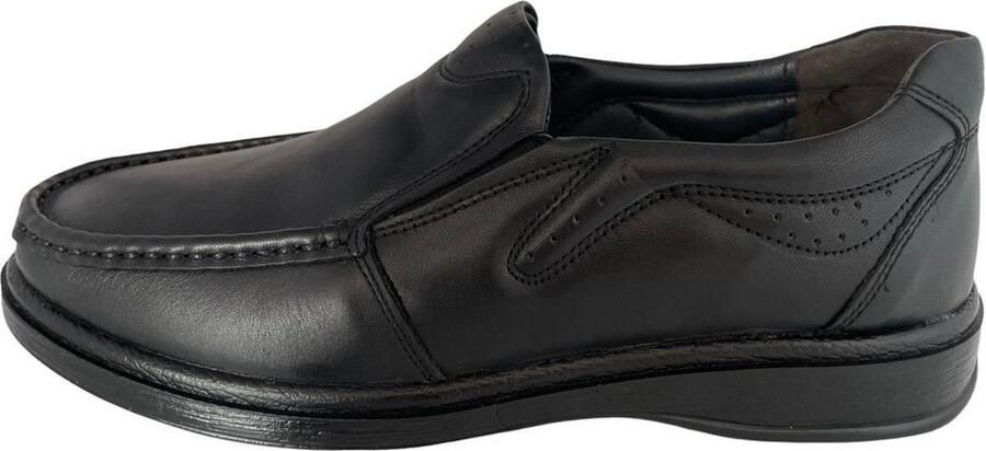 Online Express Heren Instappers Comfortabele Leren Instapschoenen Casual & Nette Herenschoenen- Mannen schoenen 601- Zwart- Zwart - Foto 3