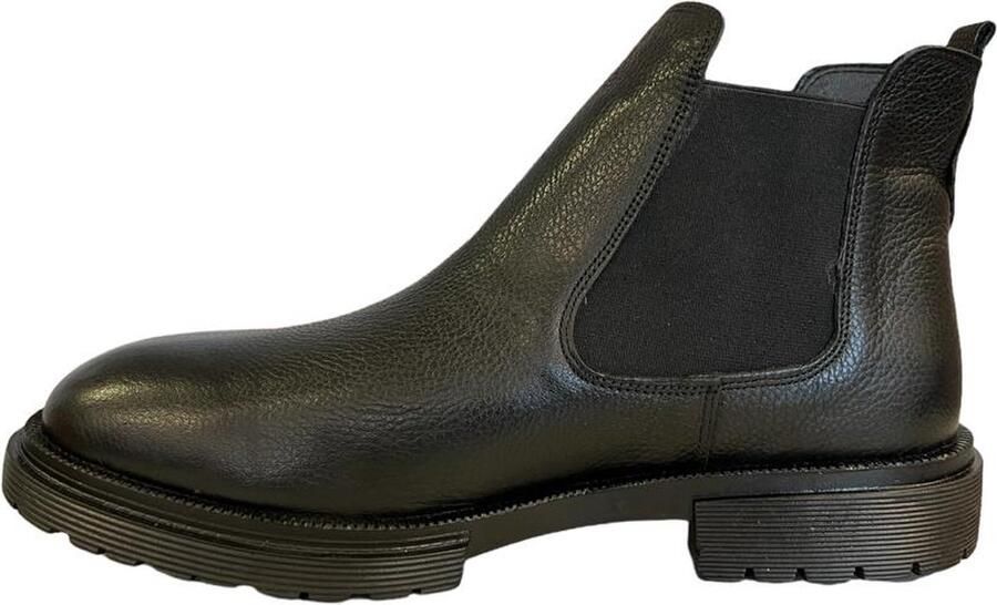 Online Express Heren schoenen- Leren Chelsea Boots- Comfortabele Leren Enkelboots met Elastiek- Stijlvolle Herenschoenen- Mannen laarzen 1006- Zwart - Foto 4
