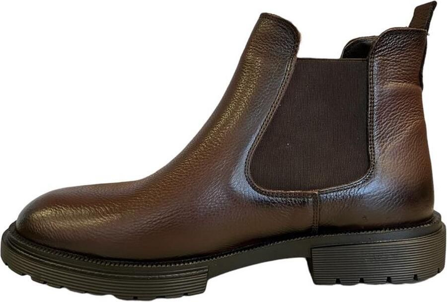 Online Express Heren schoenen- Leren Chelsea Boots- Comfortabele Leren Enkelboots met Elastiek- Stijlvolle Herenschoenen- Mannen laarzen 1006- Bruin - Foto 4