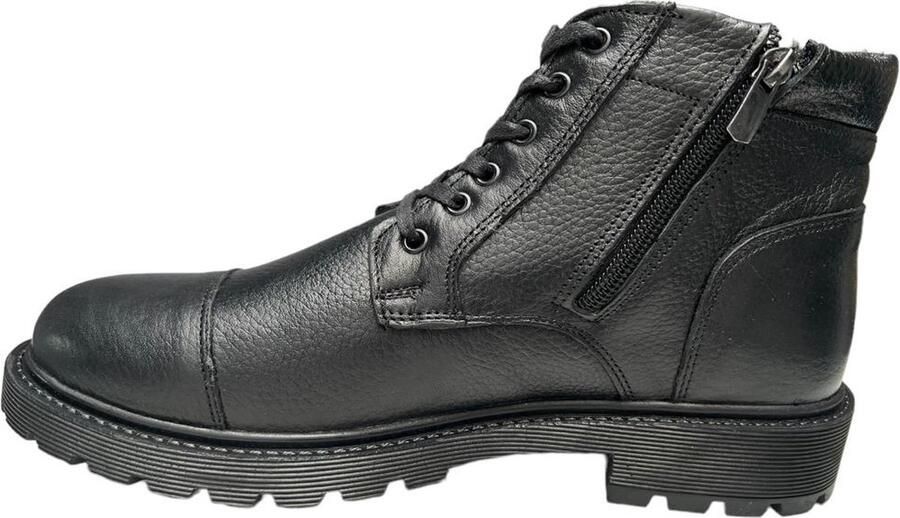 Online Express Heren Schoenen- Warme Schoenen- Winterboots met binnenvoering- Mannen laarzen- Veterboots 1044- Leather- Zwart - Foto 3