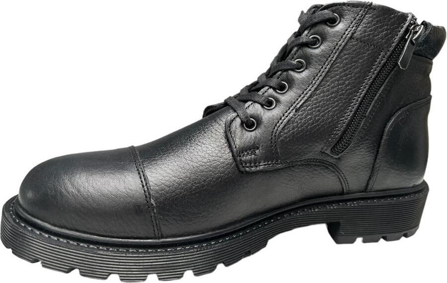 Online Express Heren Schoenen- Warme Schoenen- Winterboots met binnenvoering- Mannen laarzen- Veterboots 1044- Leather- Zwart - Foto 2